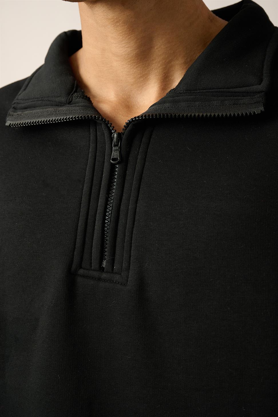 R-5844- 1 Anthracite Crew Neck Long Sleeve Knit Sweatshirt