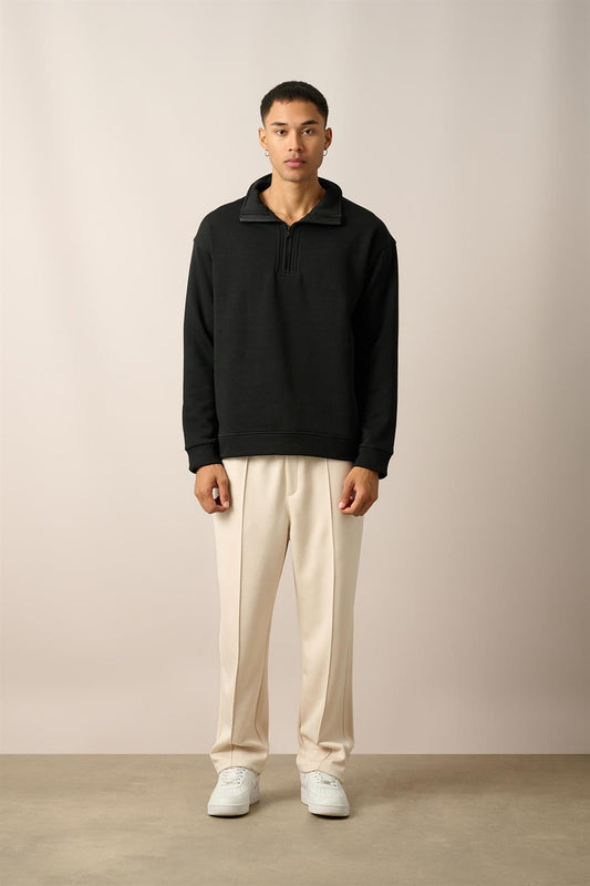 R-5844- 1 Anthracite Crew Neck Long Sleeve Knit Sweatshirt