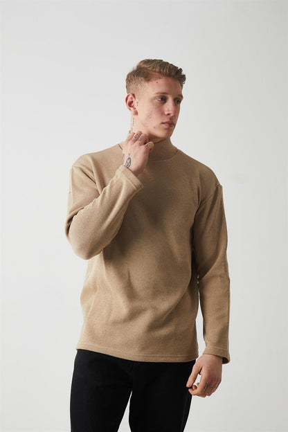 R-5849 Men’s Turtleneck Plain Knitted Sweater – Vizon