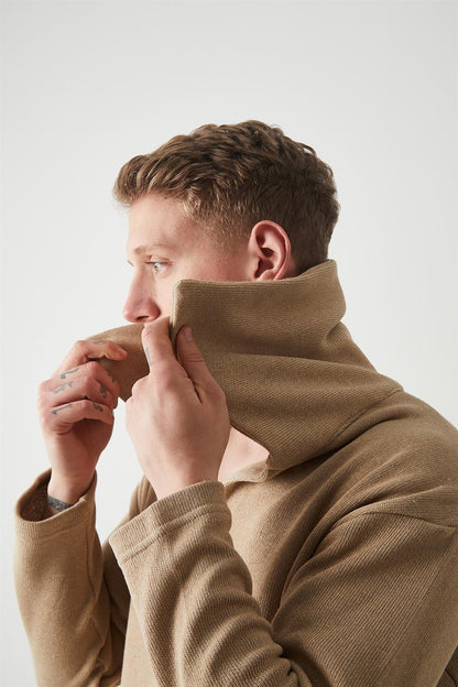 R-5850 Men’s Knitted Sweatshirt with Collar Detail – Vizon