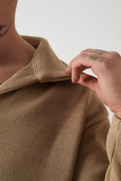 R-5850 Men’s Knitted Sweatshirt with Collar Detail – Vizon