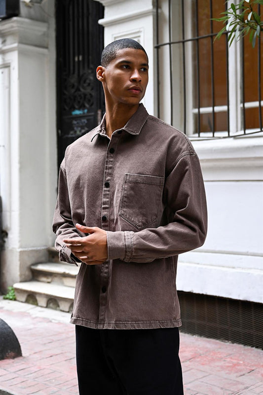 R-6003 Pocket Detail Denim Jacket – Black