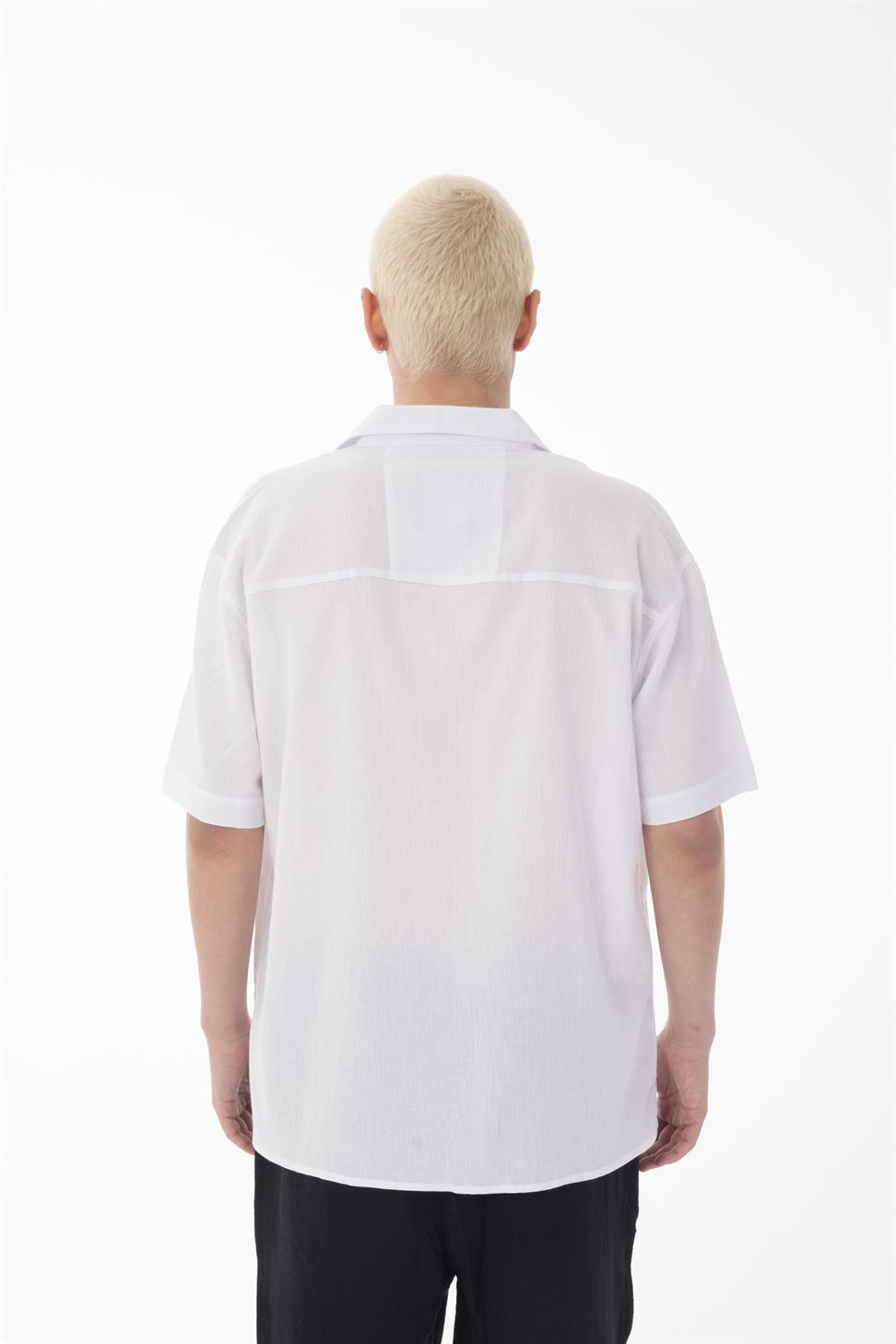 R-6045 Men’s Cuban Collar Short Sleeve Crinkle Shirt – Lightweight & Relaxed Fit