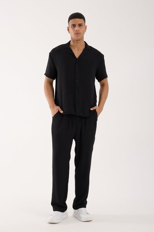 R-3737 Men’s Lightweight Oversized Open Collar Aerobin Short Sleeve Shirt