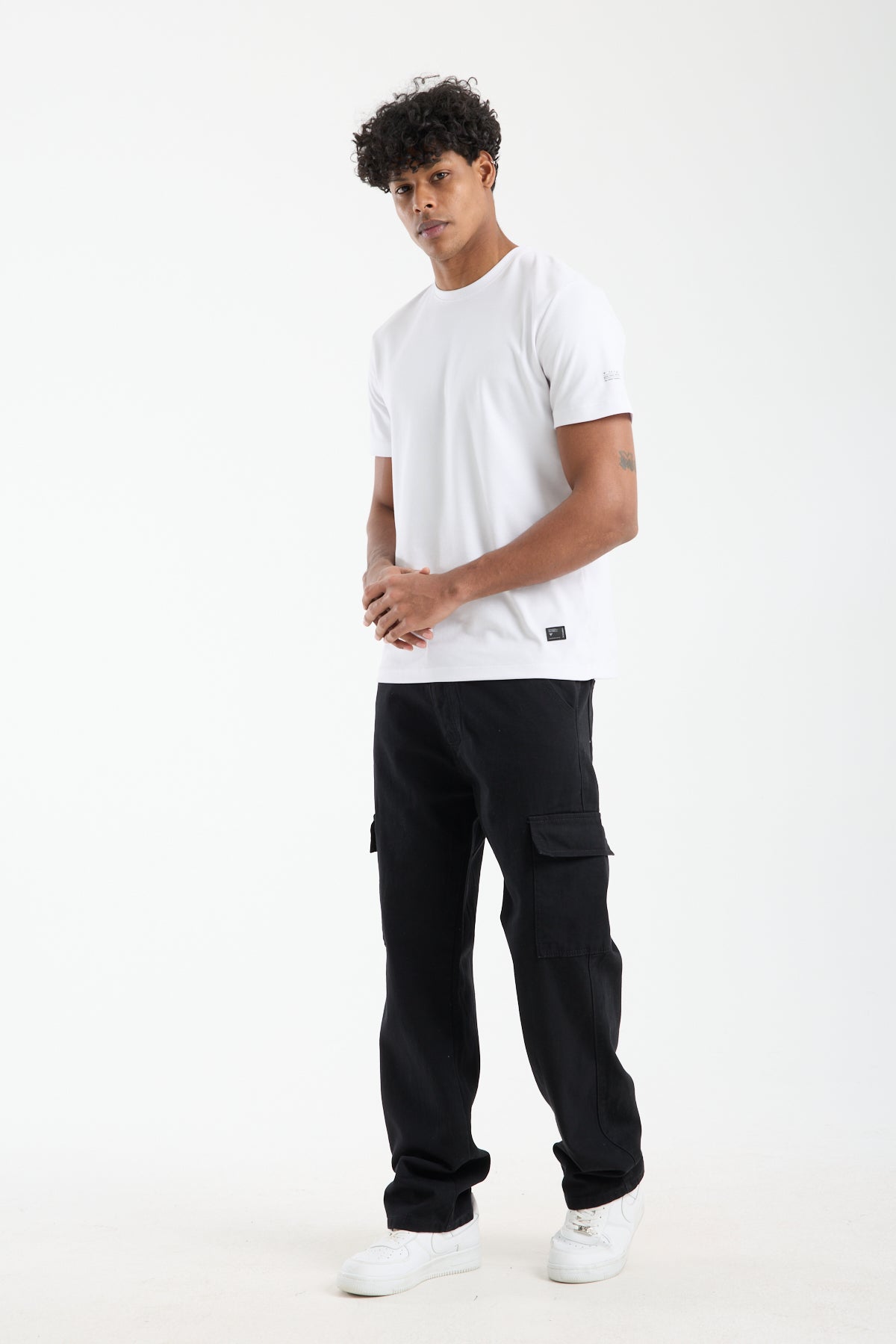 T-2225 Men’s Black Cargo Denim Jeans