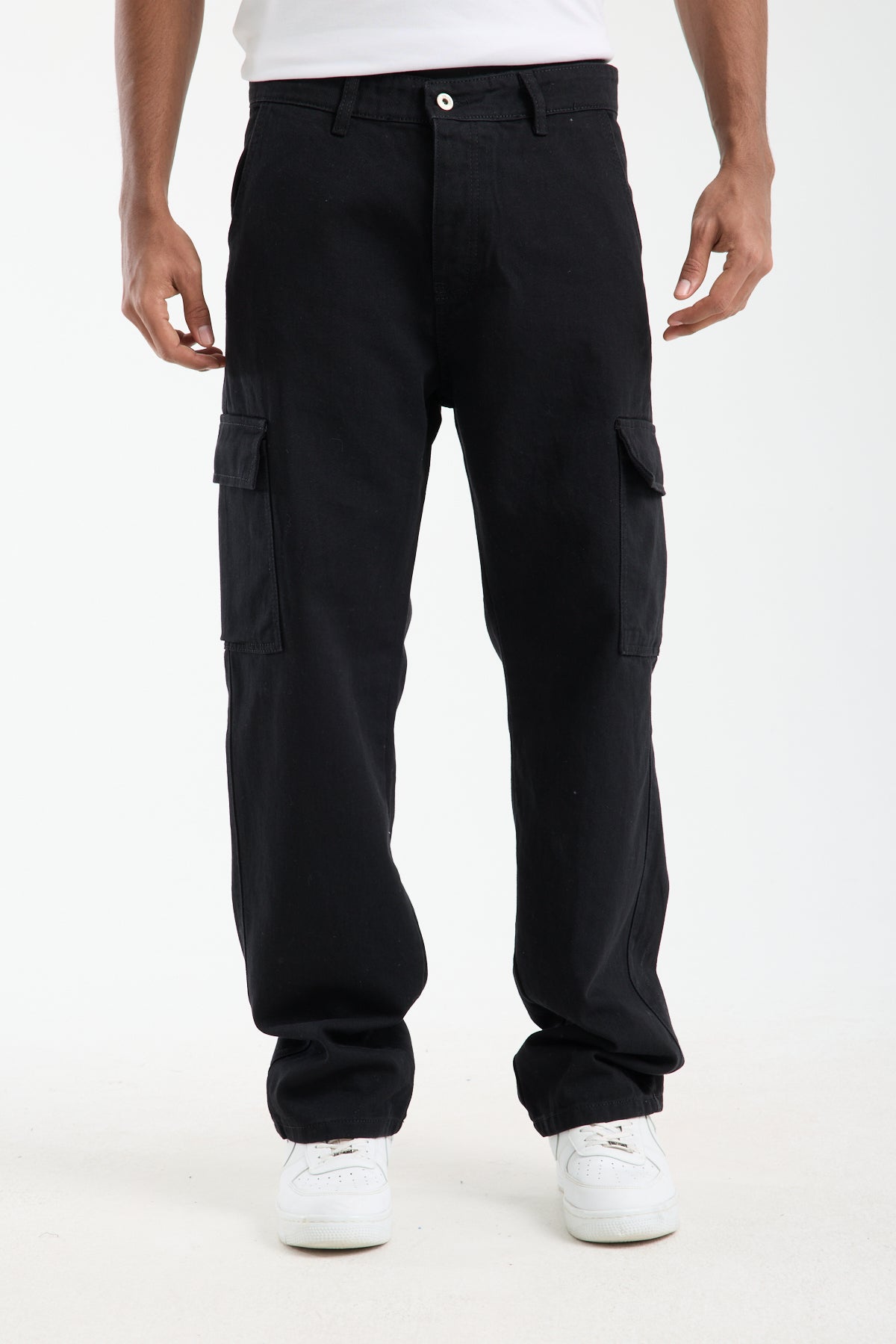 T-2225 Men’s Black Cargo Denim Jeans