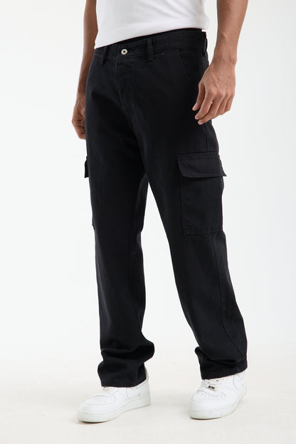 T-2225 Men’s Black Cargo Denim Jeans