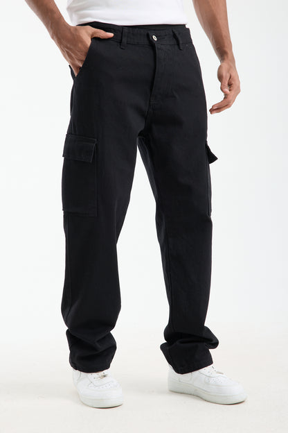 T-2225 Men’s Black Cargo Denim Jeans