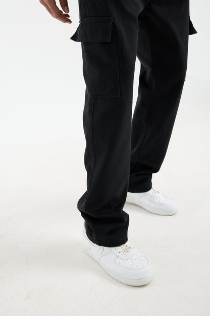 T-2225 Men’s Black Cargo Denim Jeans