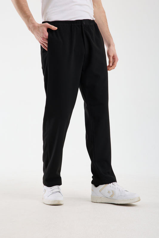 Men's Black Elastic Waist Tailored Trousers X-1012