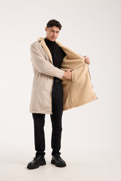 R-2474 Men’s Reversible Sherpa Coat – Double-Sided Winter Jacket