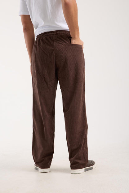 X-2037 Men’s Velour Zip Jacket & Matching Trousers Set – Brown