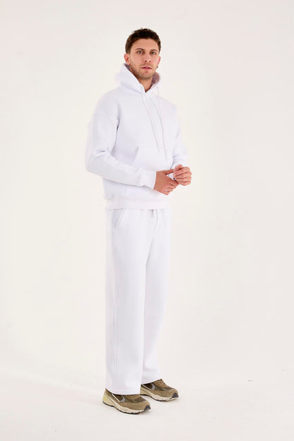 X-4008-1001 Men’s Hooded Tracksuit Set – White