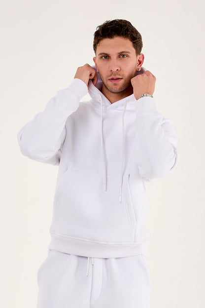 X-4008-1001 Men’s Hooded Tracksuit Set – White