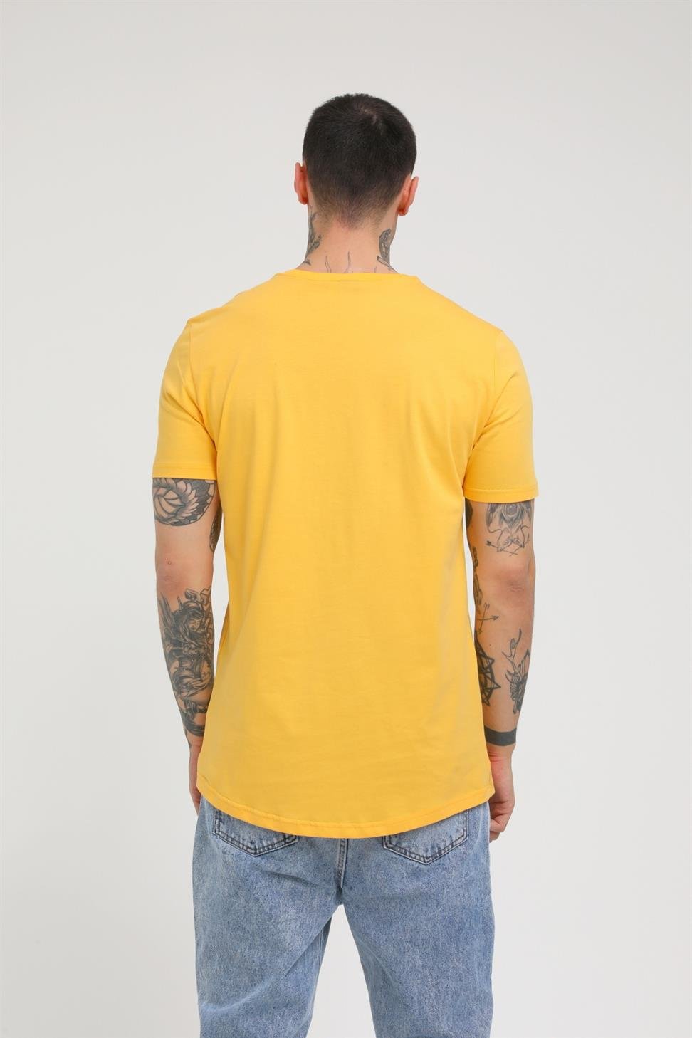 YANDAN YIRTMAÇLI BASİC  T-SHİRT R-5167
